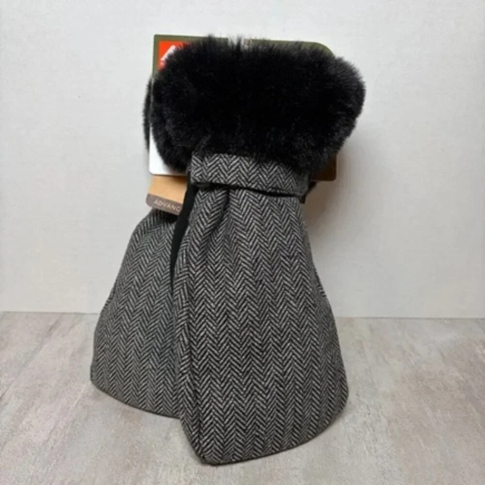 Ozark Trail Ski Mittens Women L/XL Faux Fur Cuff Winter Gloves NWT